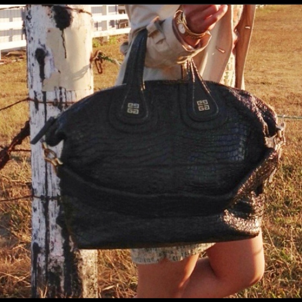 Authentic Givenchy Medium Brown Croc Nightingale - image 1